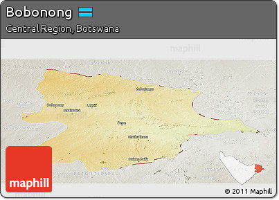 Physical Panoramic Map of Bobonong, lighten, semi-desaturated