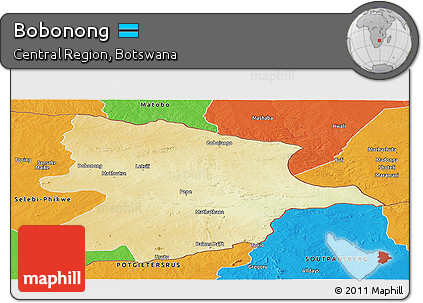 Physical Panoramic Map of Bobonong, political outside