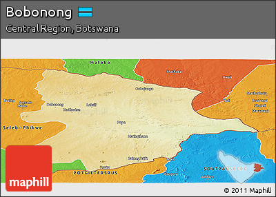 Physical Panoramic Map of Bobonong, political outside