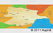 Physical Panoramic Map of Bobonong, political outside