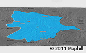 Political Panoramic Map of Bobonong, darken, desaturated