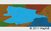 Political Panoramic Map of Bobonong, darken