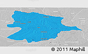 Political Panoramic Map of Bobonong, lighten, desaturated