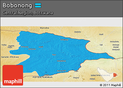 Political Panoramic Map of Bobonong, physical outside