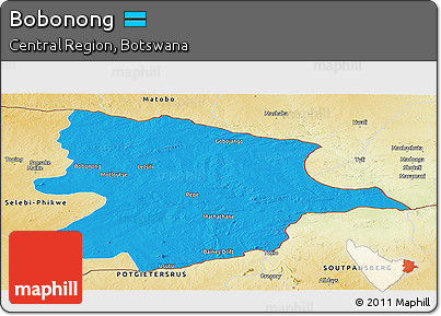 Political Panoramic Map of Bobonong, physical outside