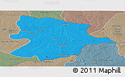 Political Panoramic Map of Bobonong, semi-desaturated