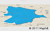 Political Panoramic Map of Bobonong, shaded relief outside
