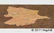 Satellite Panoramic Map of Bobonong, darken