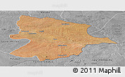 Satellite Panoramic Map of Bobonong, desaturated