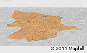 Satellite Panoramic Map of Bobonong, lighten, desaturated