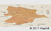 Satellite Panoramic Map of Bobonong, shaded relief outside