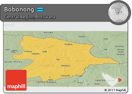Savanna Style Panoramic Map of Bobonong