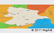 Shaded Relief Panoramic Map of Bobonong, political outside