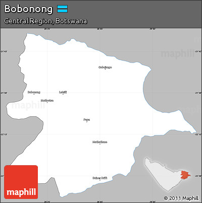 Gray Simple Map of Bobonong, single color outside