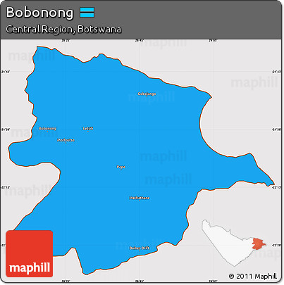 Political Simple Map of Bobonong, cropped outside