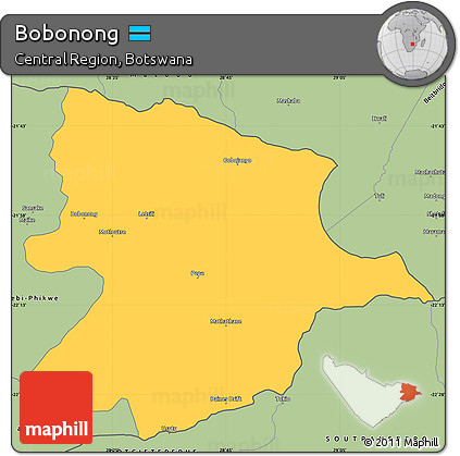 Savanna Style Simple Map of Bobonong