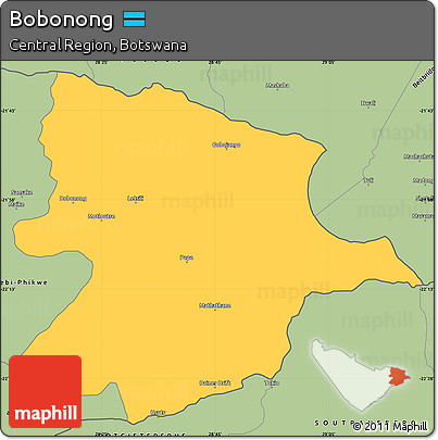 Savanna Style Simple Map of Bobonong