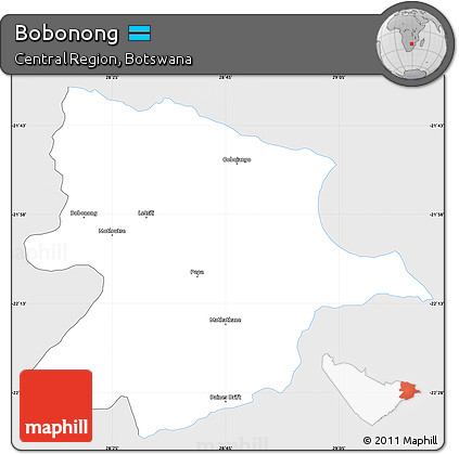 Silver Style Simple Map of Bobonong, single color outside