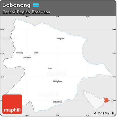 Silver Style Simple Map of Bobonong, single color outside