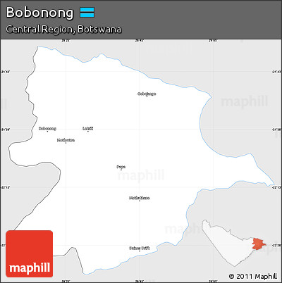 Silver Style Simple Map of Bobonong, single color outside