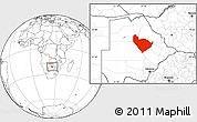 Blank Location Map of Letlhakane