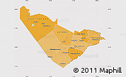 Political Shades Map of Central Region, cropped outside