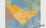 Political Shades Map of Central Region, semi-desaturated