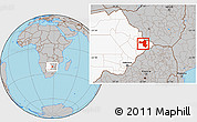 Gray Location Map of Selebi-Phikwe, highlighted country