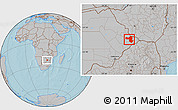 Gray Location Map of Selebi-Phikwe, hill shading