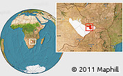 Satellite Location Map of Selebi-Phikwe, highlighted parent region