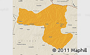 Political Map of Selebi-Phikwe, shaded relief outside