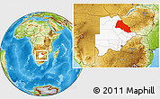 Physical Location Map of Francistown Region, highlighted country, within the entire country