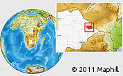 Physical Location Map of Tonota, highlighted country