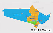 Political 3D Map of Gaborone Region, cropped outside