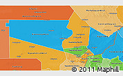 Political 3D Map of Gaborone Region, political shades outside