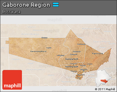 Satellite 3D Map of Gaborone Region, lighten