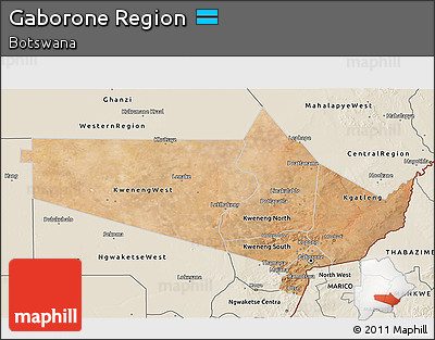 Satellite 3D Map of Gaborone Region, shaded relief outside
