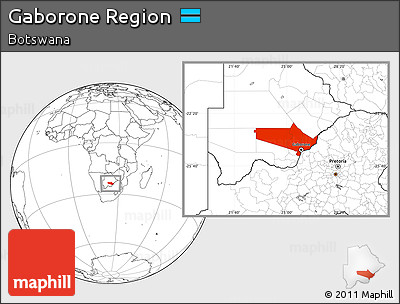 Blank Location Map of Gaborone Region