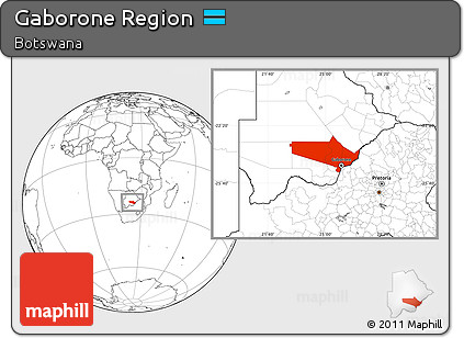 Blank Location Map of Gaborone Region