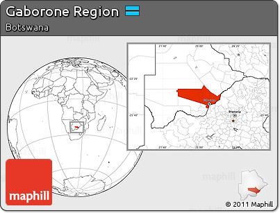 Blank Location Map of Gaborone Region