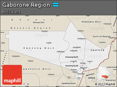 Classic Style Map of Gaborone Region