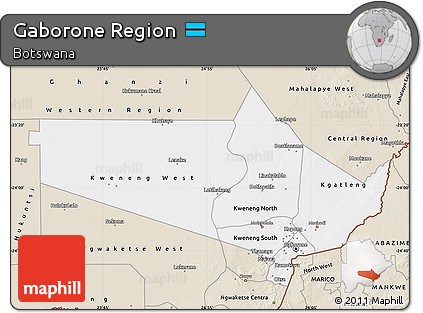 Classic Style Map of Gaborone Region