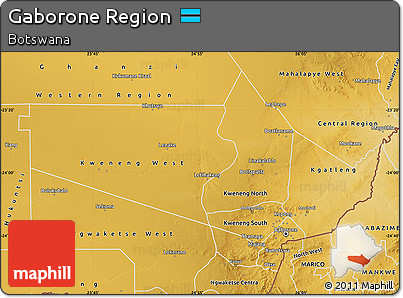 Physical Map of Gaborone Region