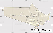 Shaded Relief Map of Gaborone Region, cropped outside