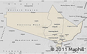 Shaded Relief Map of Gaborone Region, desaturated