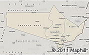 Shaded Relief Map of Gaborone Region, semi-desaturated