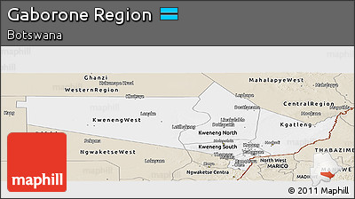Classic Style Panoramic Map of Gaborone Region