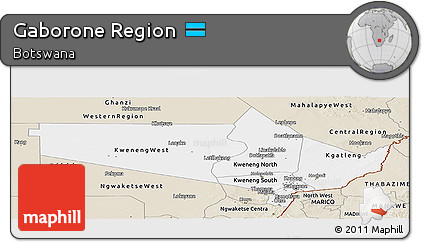 Classic Style Panoramic Map of Gaborone Region