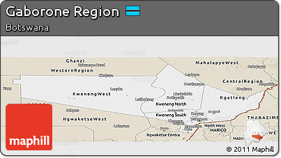 Classic Style Panoramic Map of Gaborone Region