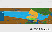 Political Panoramic Map of Gaborone Region, darken